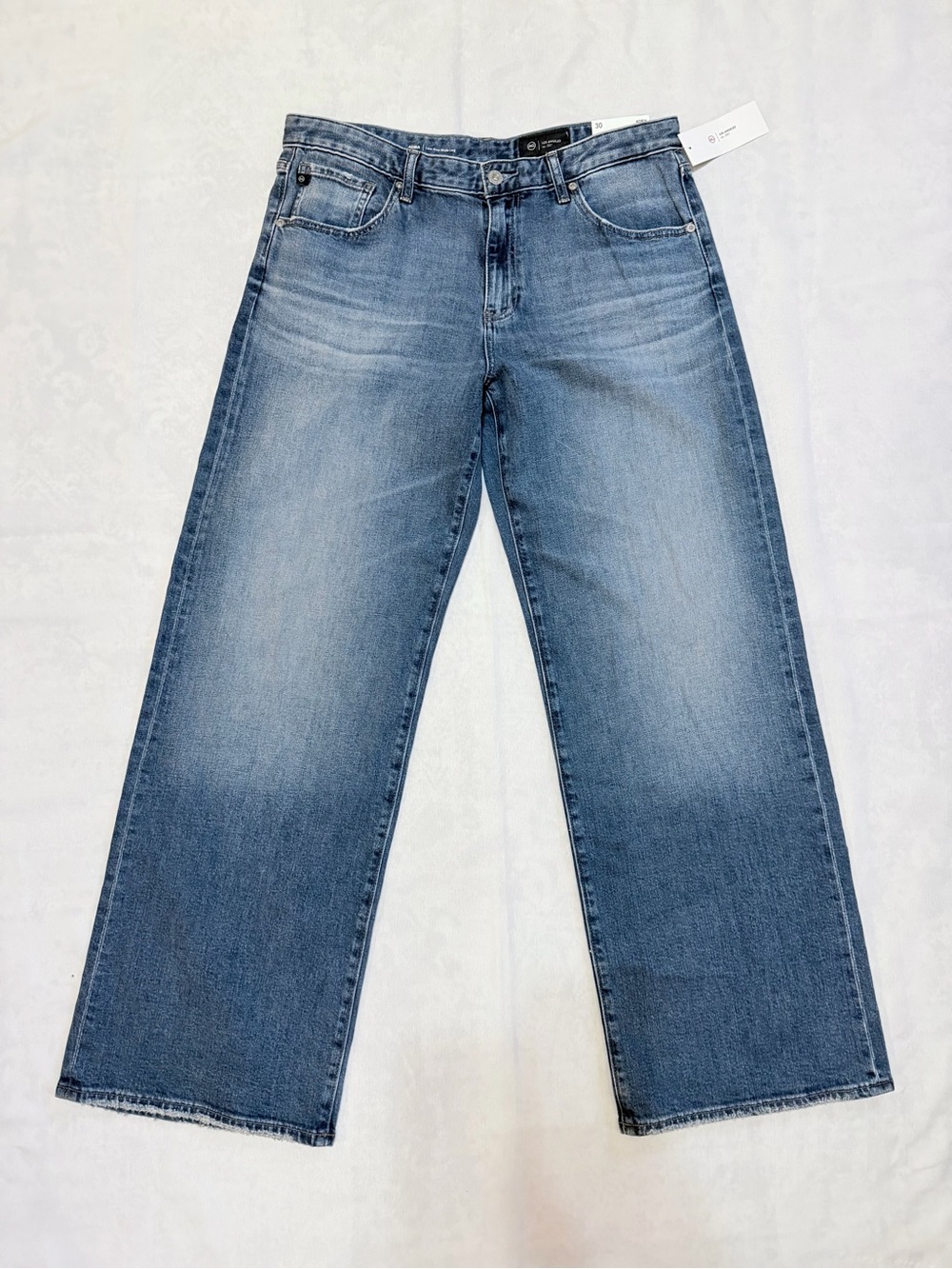 AG Adria Wide Leg Denim Blue Jeans Women’s Size 30 Low Rise Baggy 5 Pocket NWT